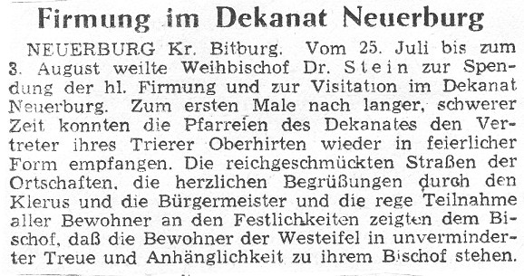 Firmung im Dekanat Neuerburg