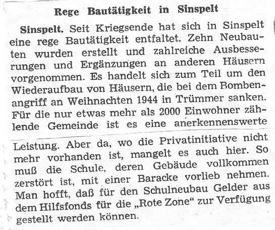 Rege Bautätigkeit in Sinspelt