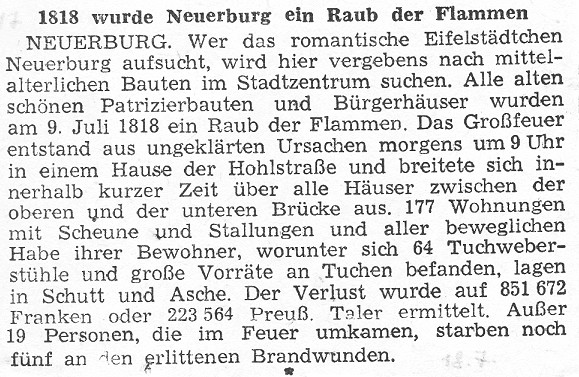 1818 wurde Neuerburg eln Raub der Flammen