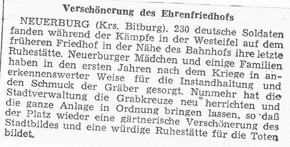 Verschönerung des Ehrenfriedhofs