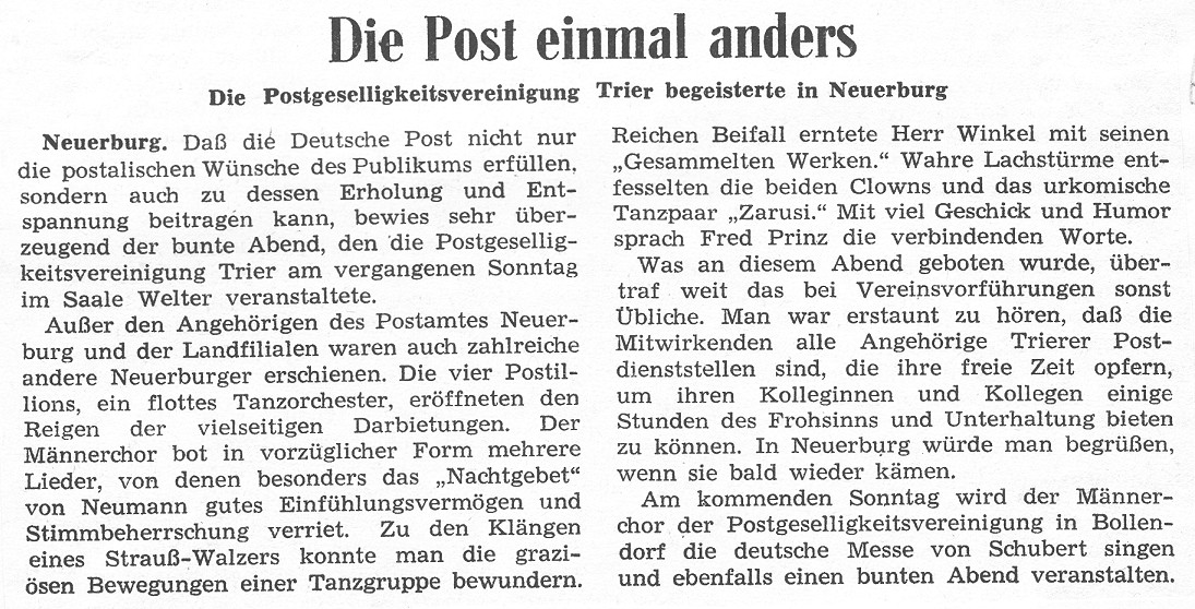 Die Post einmal anders