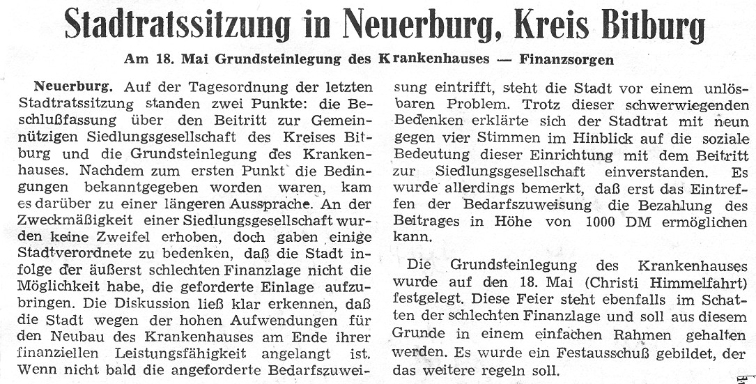 Stadtratssitzung in Neuerburg- Kreis Bilburg
